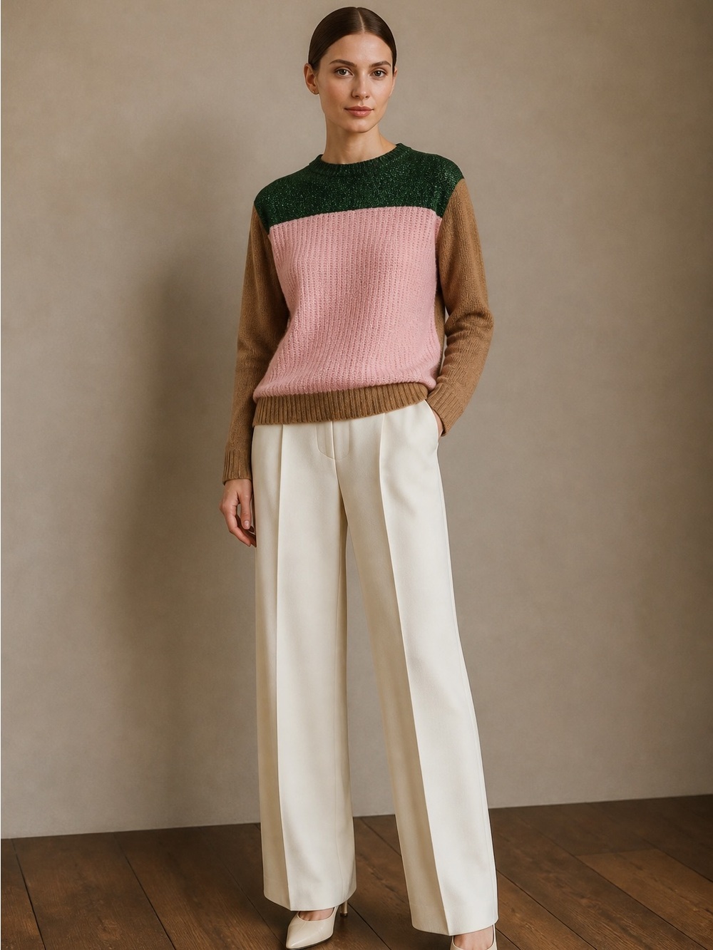Scotch & Soda Women Ok By Selina Knit Colorblock Mohair Blend High Neck Sweater